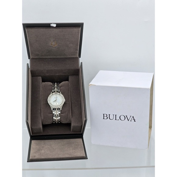 Bulova Ladies\' Classic Crystal Stainless Steel 2-Hand 96L291 NEEDS BATT SEE PICS main image 8